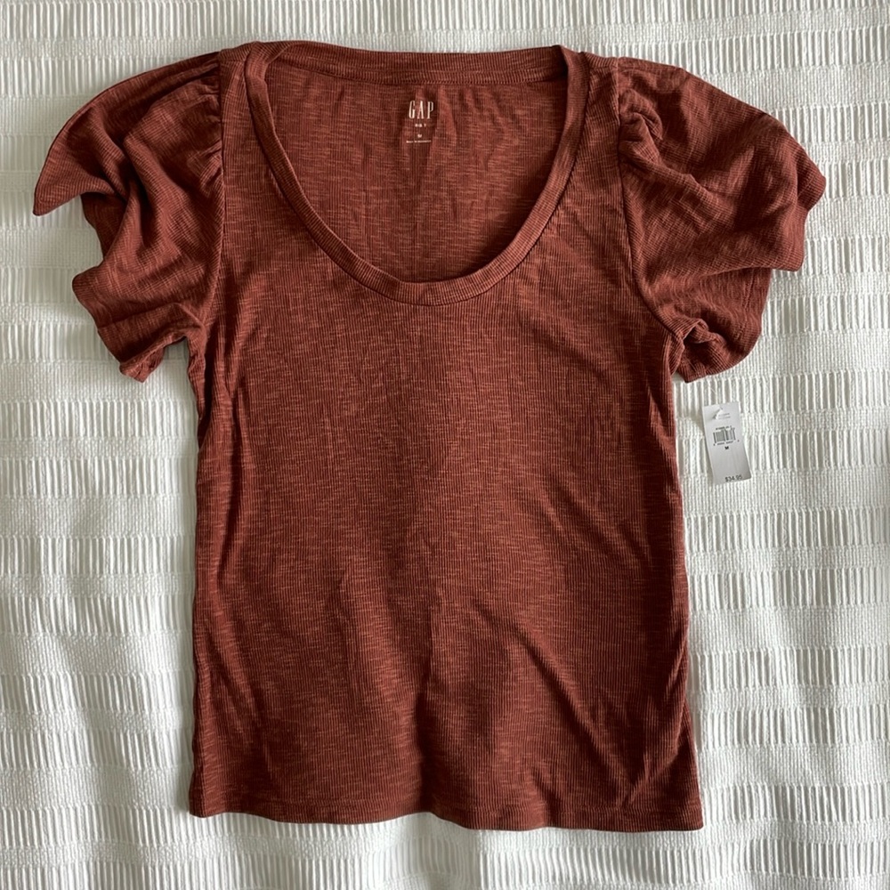 Gap flutter sleeve rib knit t-shirt